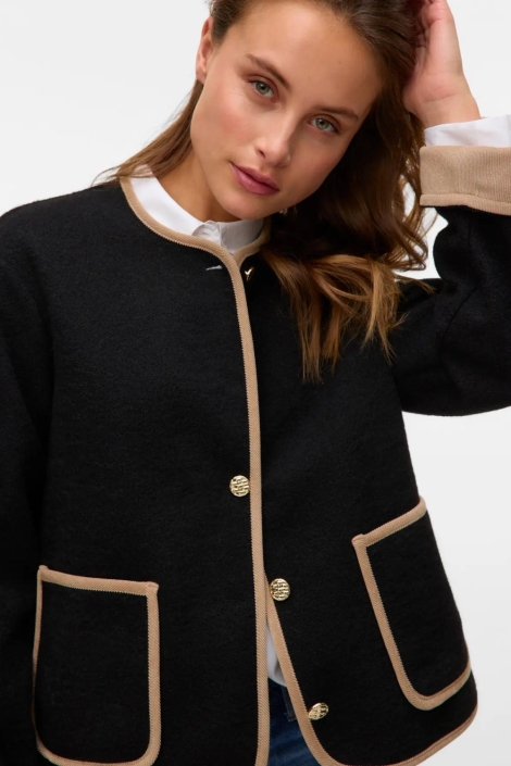 Vero Moda zwarte dames jas | Close up