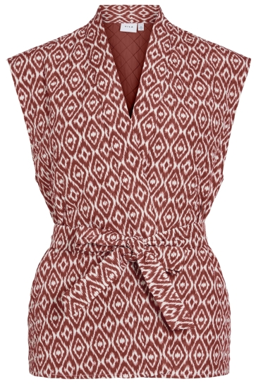 Vila Vest VIIDA QUILTED VEST 6 14111202 Cloud Dancer/RED OCHRE