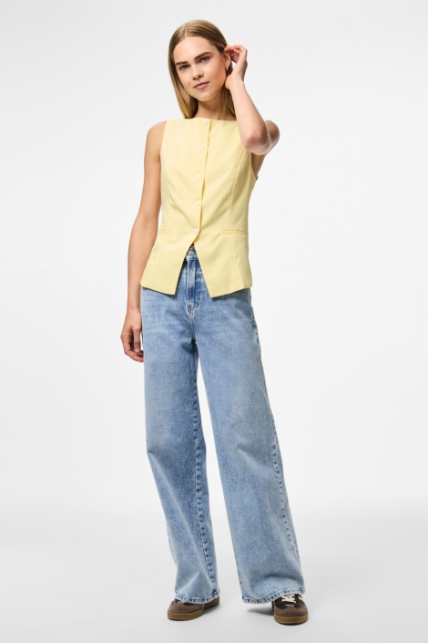 Pieces gele dames gilet | Model