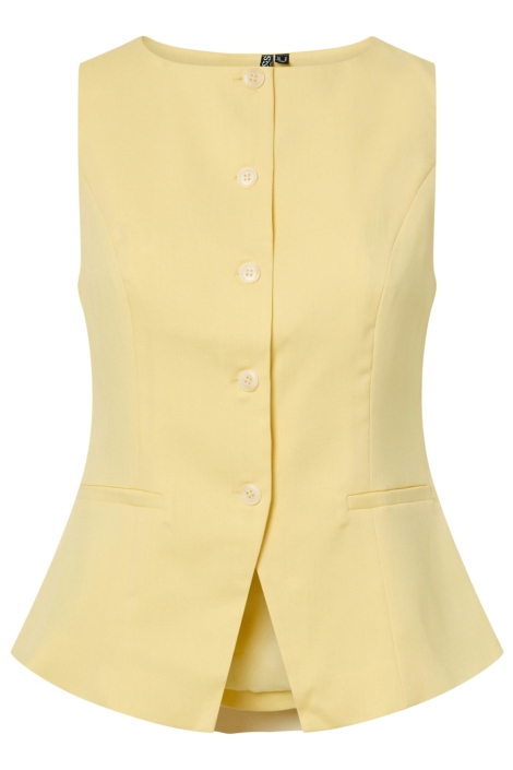 Pieces gele dames gilet | Vooraanzicht