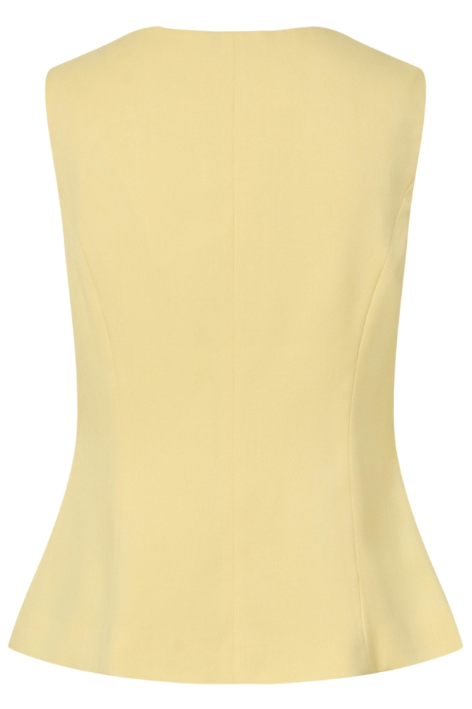 Pieces gele dames gilet | Achteraanzicht