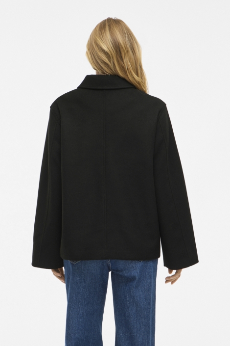 Vila zwarte dames jas | Model achteraanzicht