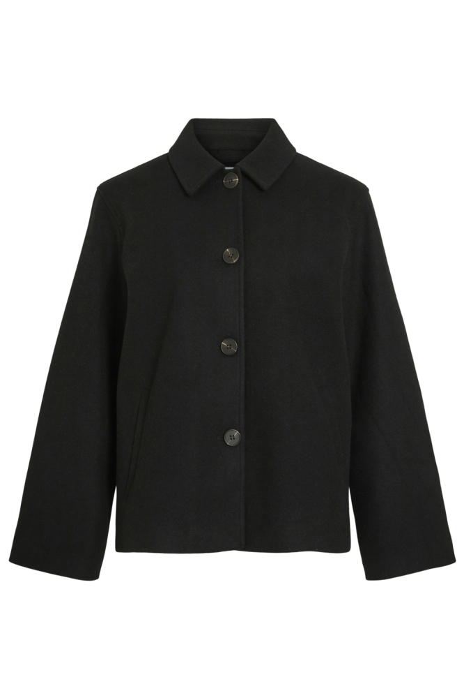 Vila zwarte dames jas | Vooraanzicht