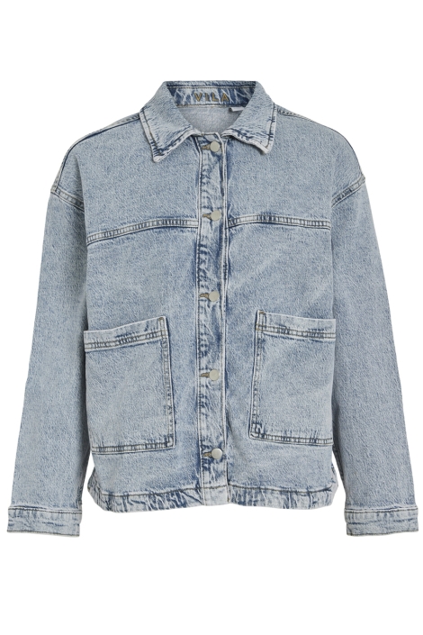 Vila blauwe dames jas | Vooraanzicht