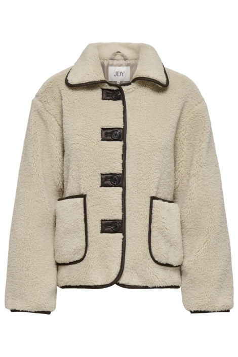 Jacqueline de Yong beige dames jas | Vooraanzicht