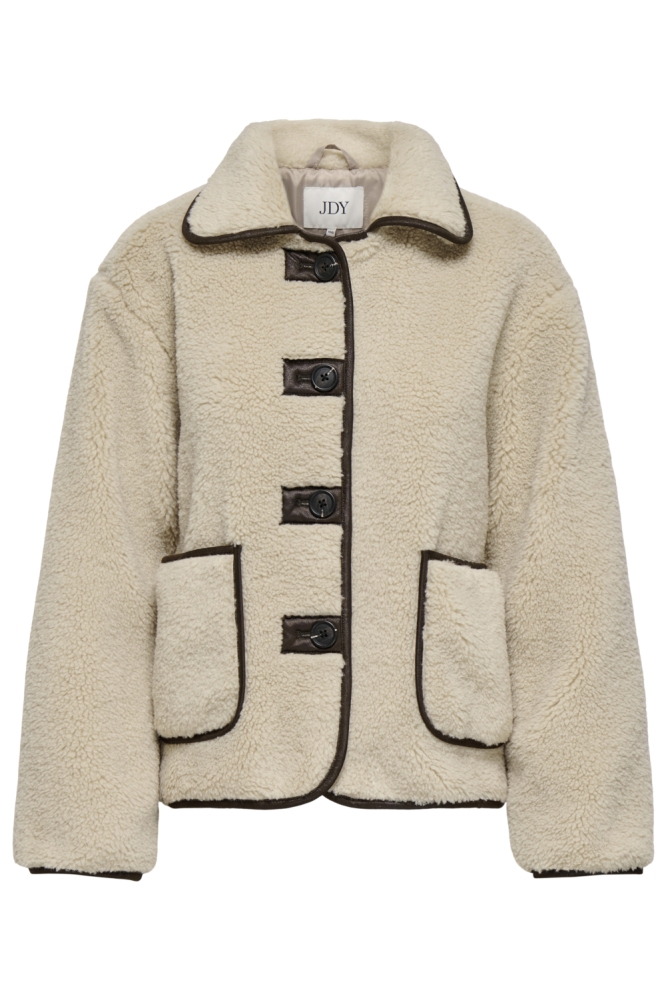 Jacqueline de Yong beige dames jas | Vooraanzicht