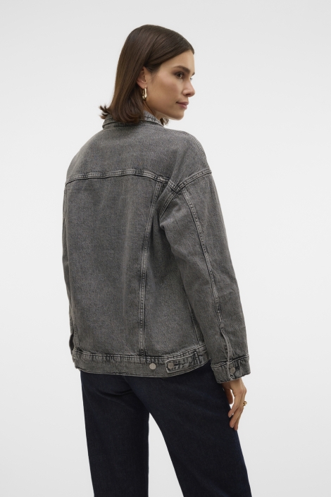 Vero Moda grijze dames jas | Model achteraanzicht