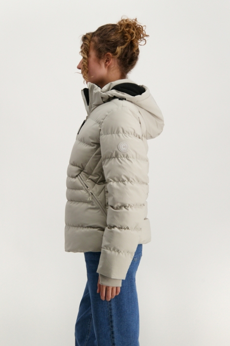 Cars beige dames jas | Model zijaanzicht