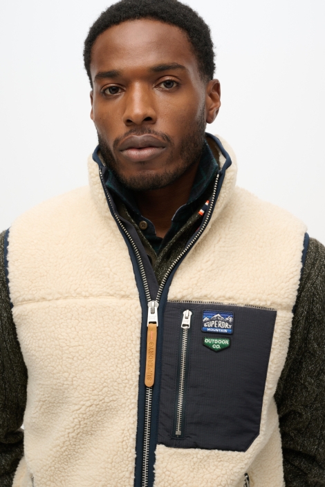 Superdry beige heren jas | Close up