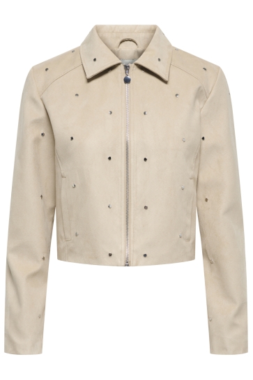 Jacqueline de Yong Jas JDYROWAN FAUX SUEDE STUD JACKET OTW 15363425 OXFORD TAN