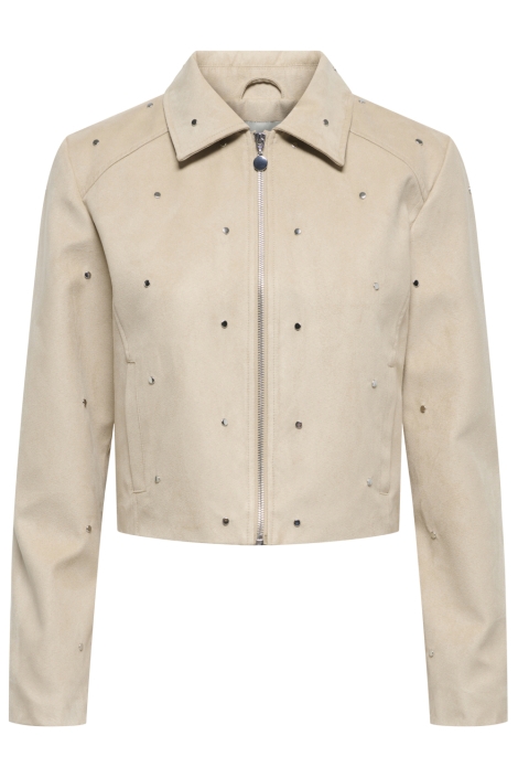 Jacqueline de Yong beige dames jas | Vooraanzicht