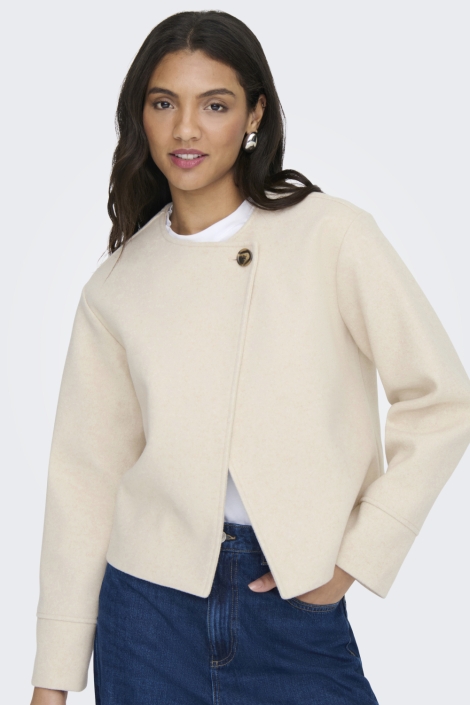 Jacqueline de Yong beige dames blazer | Model vooraanzicht