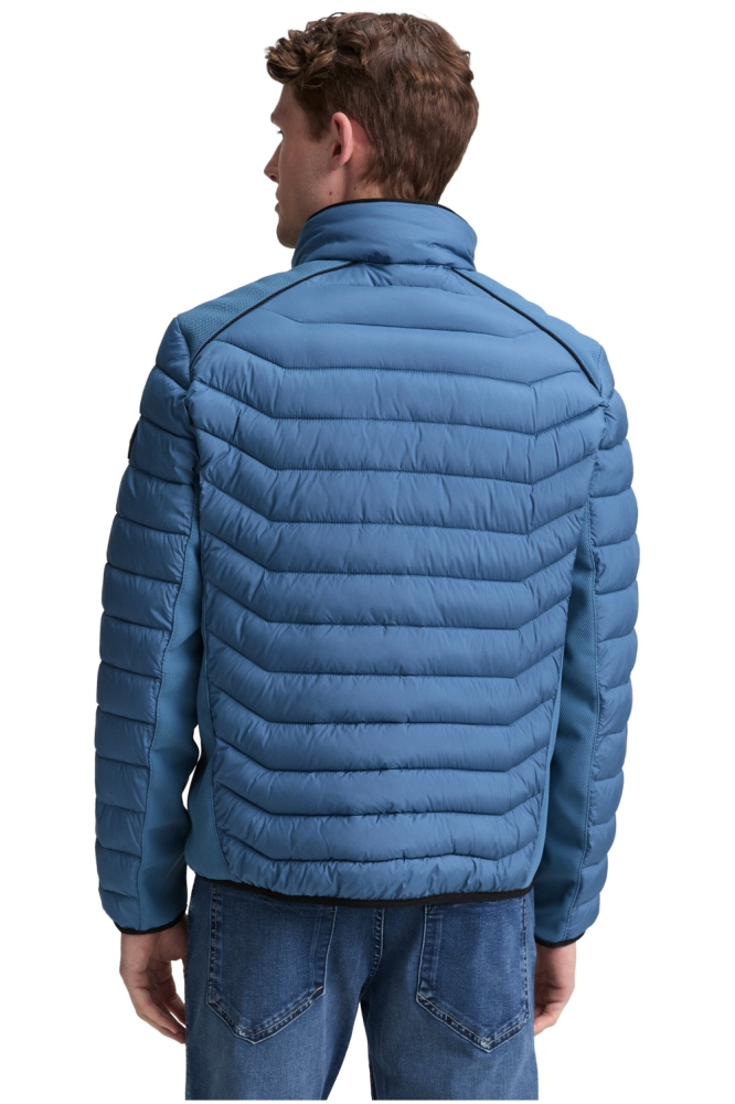 Tom Tailor blauwe heren jas | Model achteraanzicht