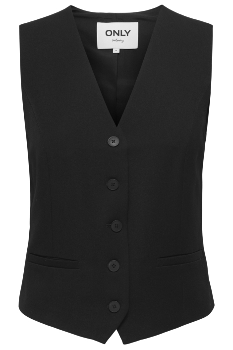 Only zwarte dames gilet | Vooraanzicht