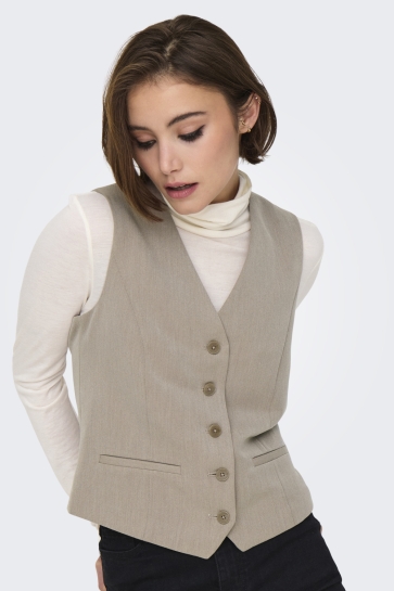 Only Vest ONLIRIS-HATTIE WAISTCOAT TLR NOOS 15331287 TAUPE GRAY/MELANGE