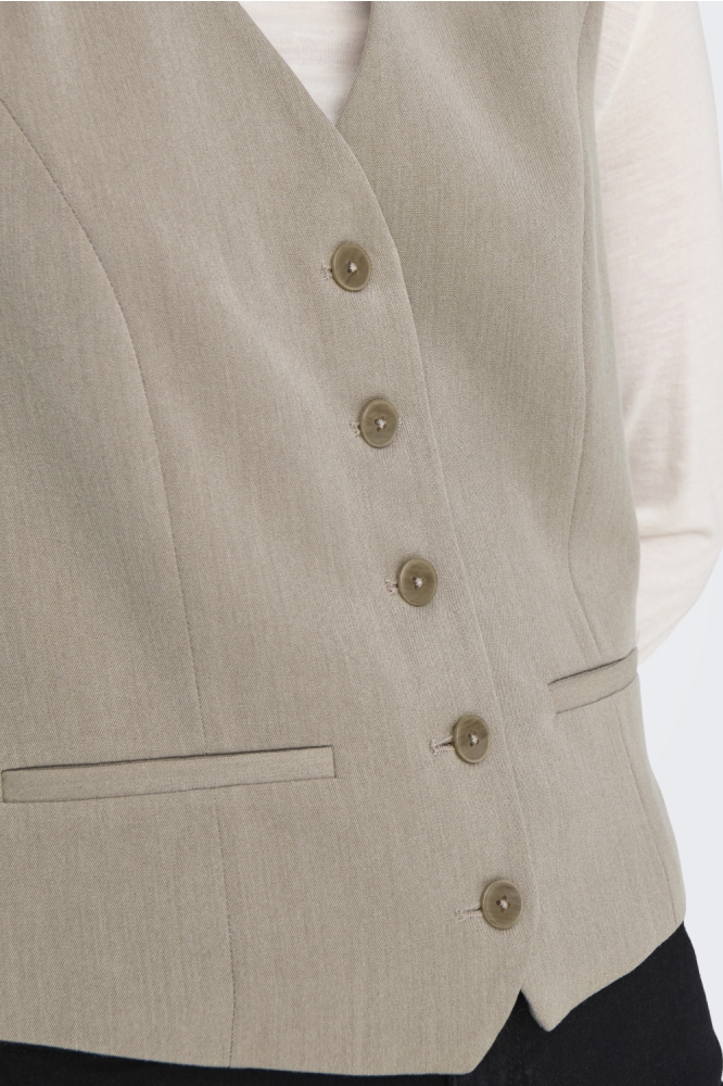 Only taupe dames gilet | Close up