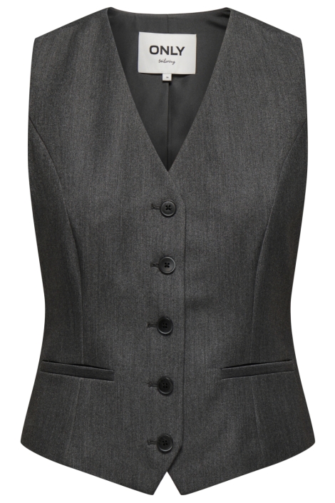Only grijze dames gilet | Vooraanzicht