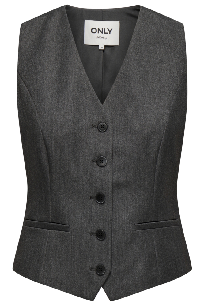 Only grijze dames gilet | Vooraanzicht