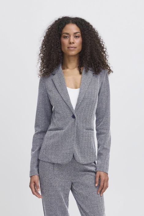 Ichi blauwe dames blazer | Model