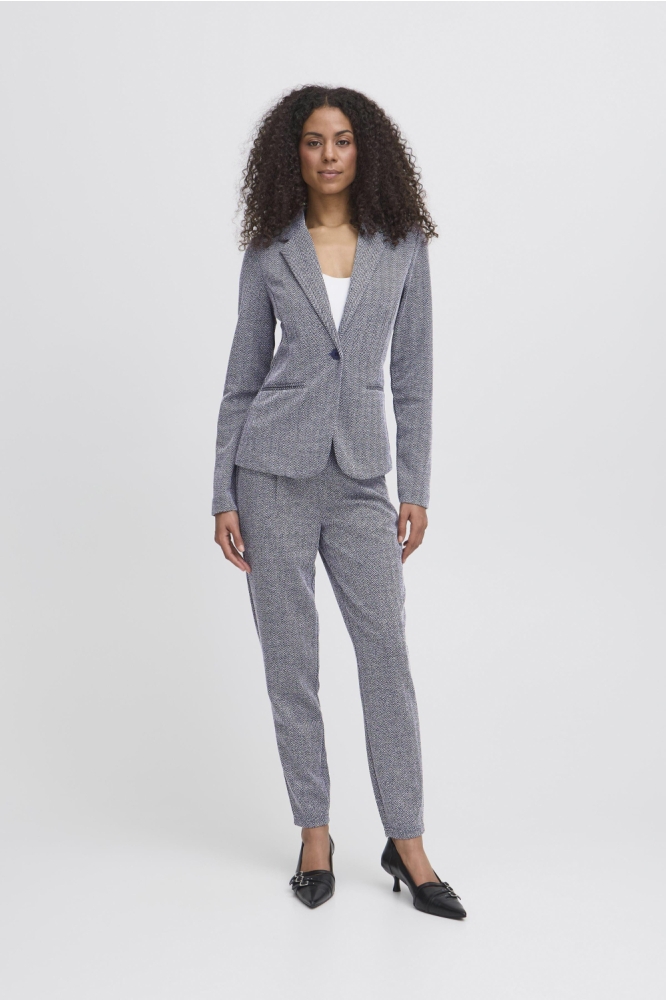 Ichi blauwe dames blazer | Model