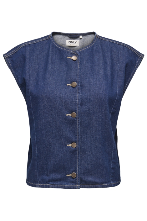 Only blauwe dames gilet | Vooraanzicht