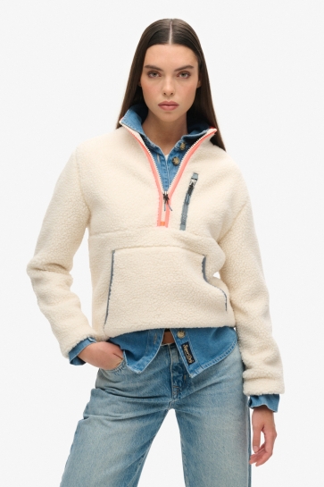 Superdry Trui OUTDOOR HALF ZIP FLEECE W2012341A ECRU