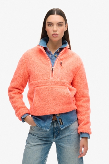 Superdry Trui OUTDOOR HALF ZIP FLEECE W2012341A PASTELLINE CORAL