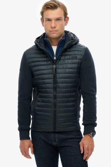 Superdry Jas HOODED STORM KNIT HYBRID JKT M5012293A ECLIPSE NAVY