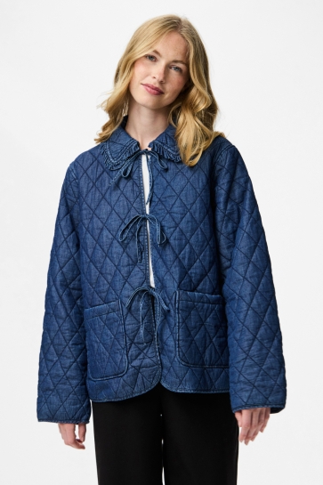 Pieces Jas PCAURA SHORT QUILT JACKET FSY 17163998 MEDIUM BLUE DENIM
