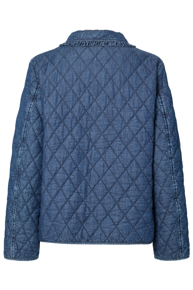 Pieces blauwe dames jas | Achteraanzicht