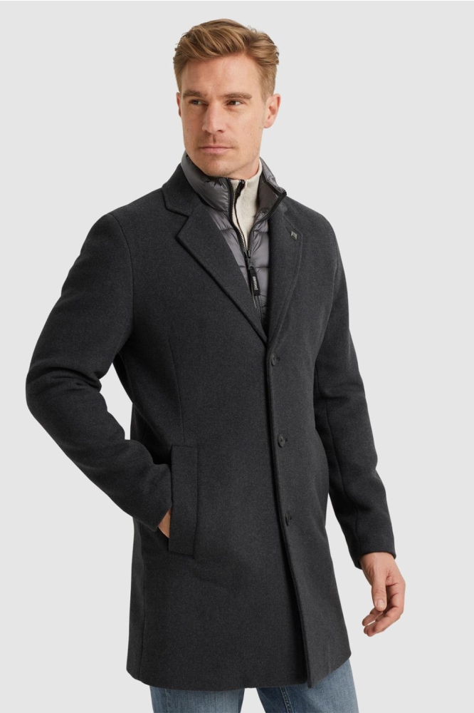 Vanguard grijze heren jas | Model zijaanzicht