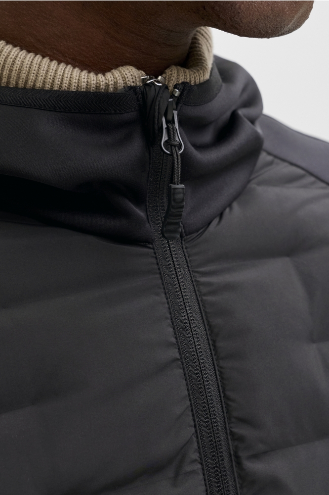 Jack & Jones zwarte heren jas | Close up