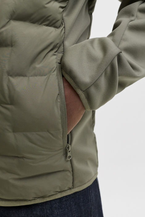 Jack & Jones groene heren jas | Close up