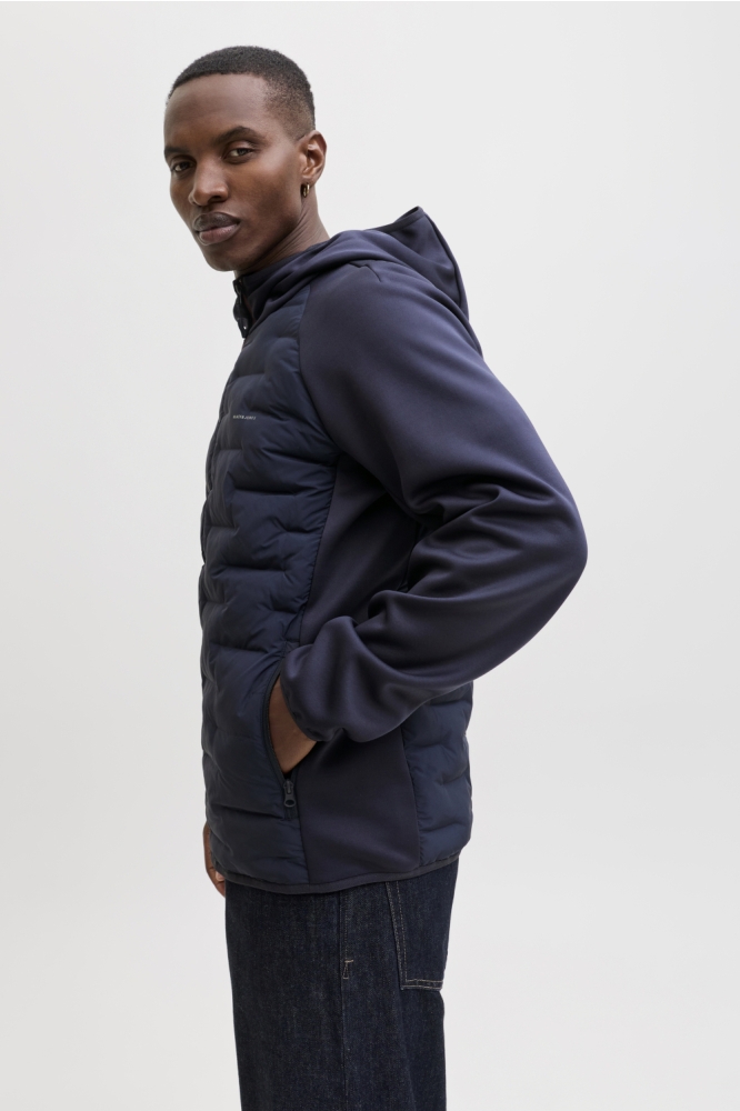 Jack & Jones blauwe heren jas | Model zijaanzicht