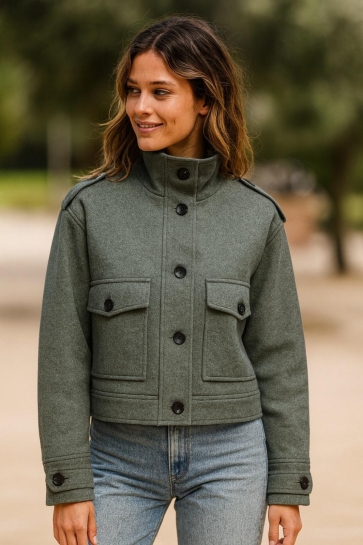 Only Jas ONLSEDONA LIGHT COLLAR JACKET OTW C 15349195 Balsam Green/MELANGE