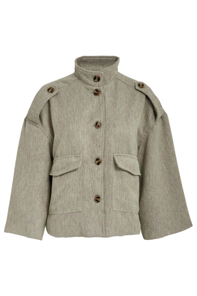 Peppercorn groene dames jas | Vooraanzicht