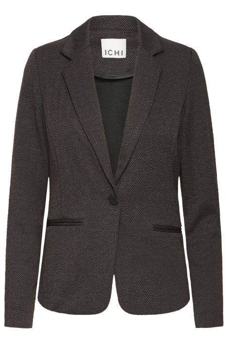 Ichi bruine dames blazer | Vooraanzicht