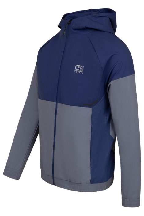 Cruyff blauwe heren sport jas | Zijaanzicht