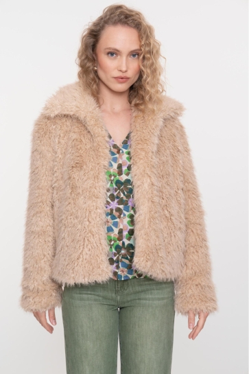Geisha SHORT HAIRY JACKET 58563 19 721 Light Sand