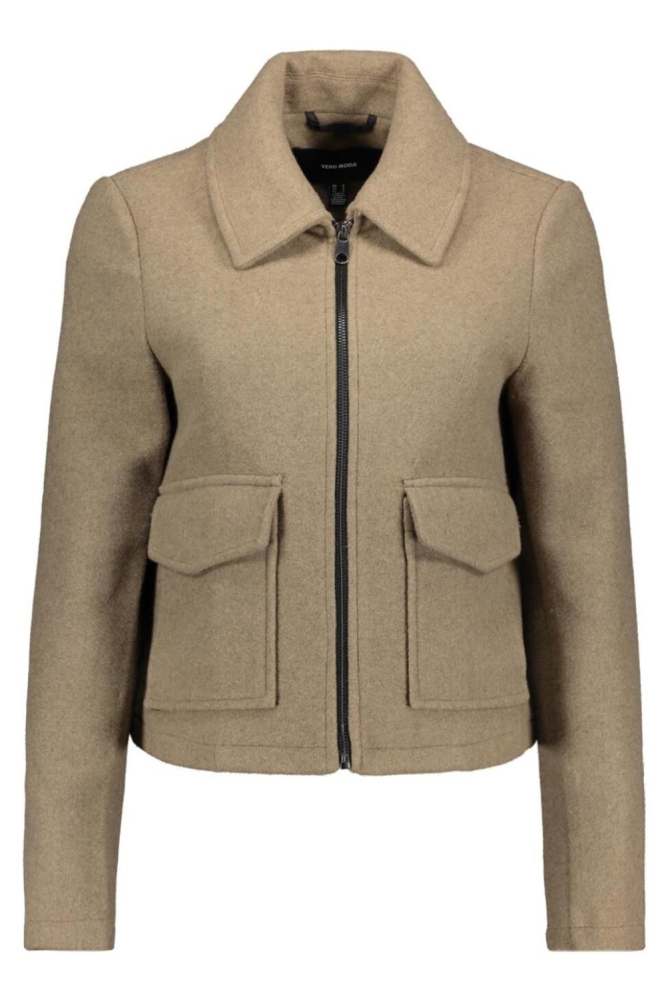Vero Moda camel dames jas | Vooraanzicht
