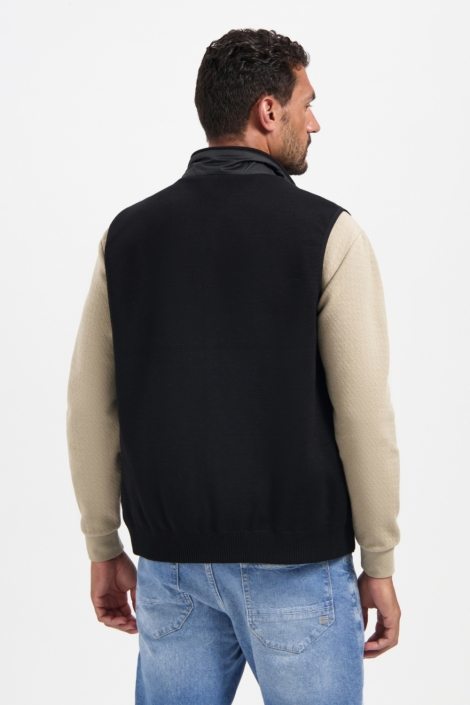 NO-EXCESS zwarte heren jas | Model achteraanzicht