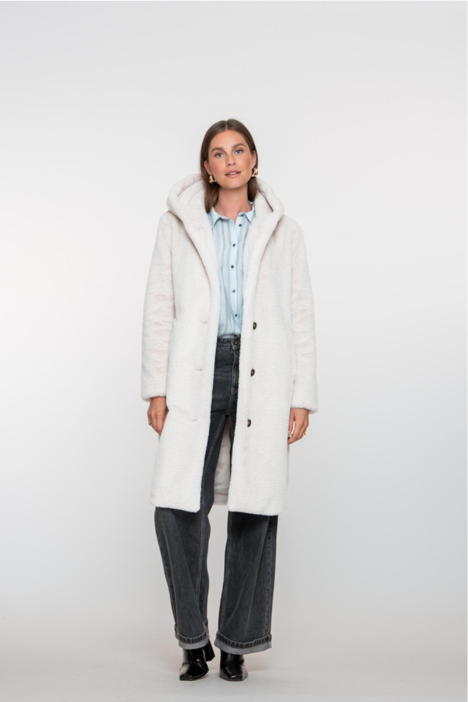 Geisha witte dames jas | Model vooraanzicht