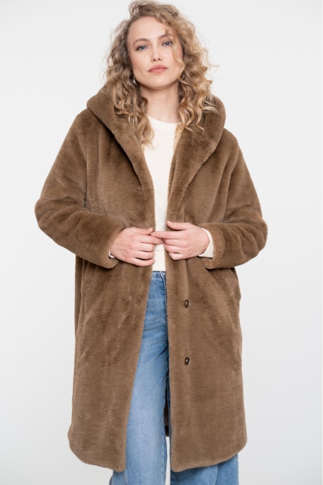 Geisha bruine dames jas | Model vooraanzicht