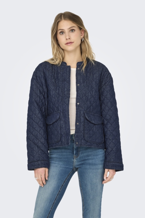 Only blauwe dames jas | Model vooraanzicht