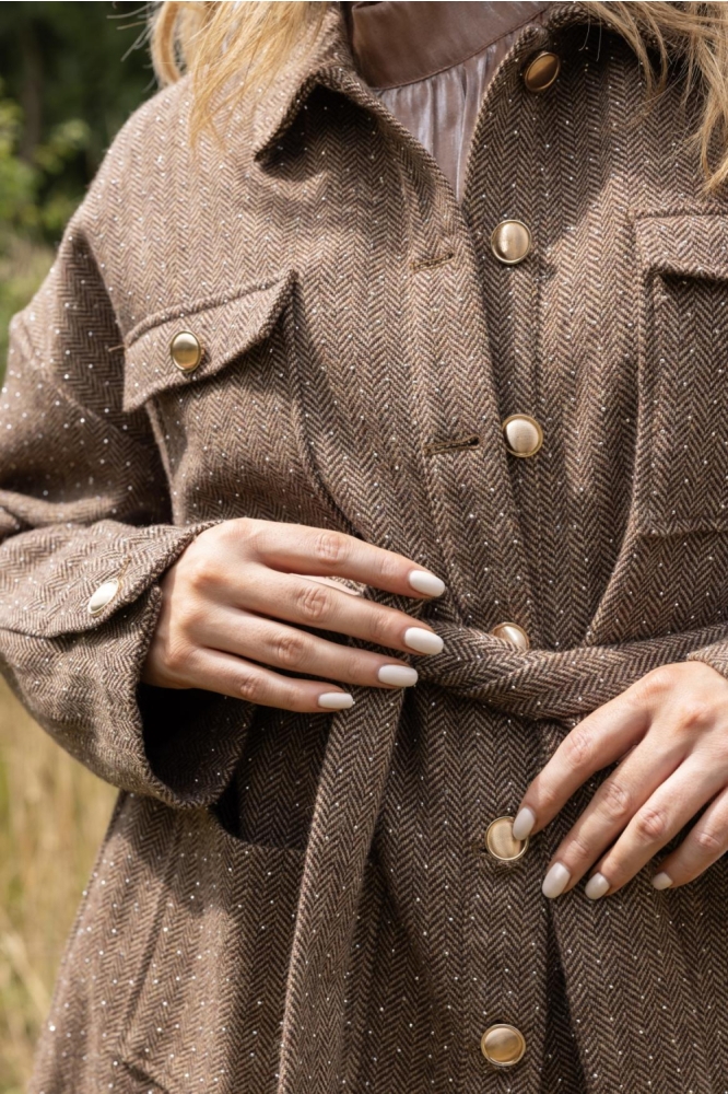 Kimara bruine dames jas | Close up