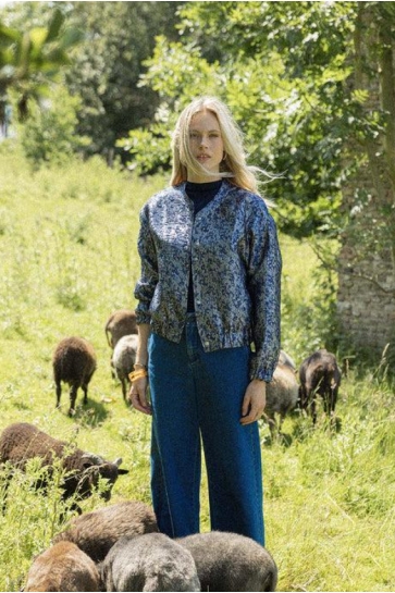 Zusss Jas JACQUARD GLANS JASJE 0310 033 NIGHT BLUE