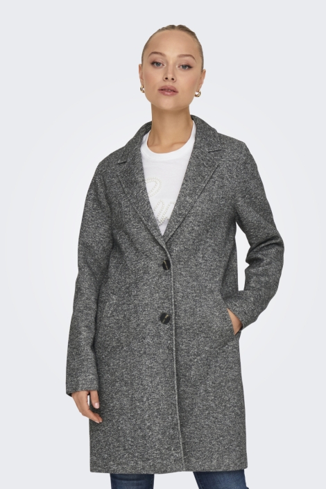 Only grijze dames jas | Model vooraanzicht
