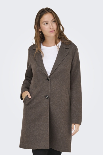 Only ONLSEDONA CARRIE COAT OTW NOOS 15321862 HOT FUDGE/MELANGE