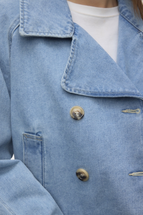 Vero Moda blauwe dames jas | Close up