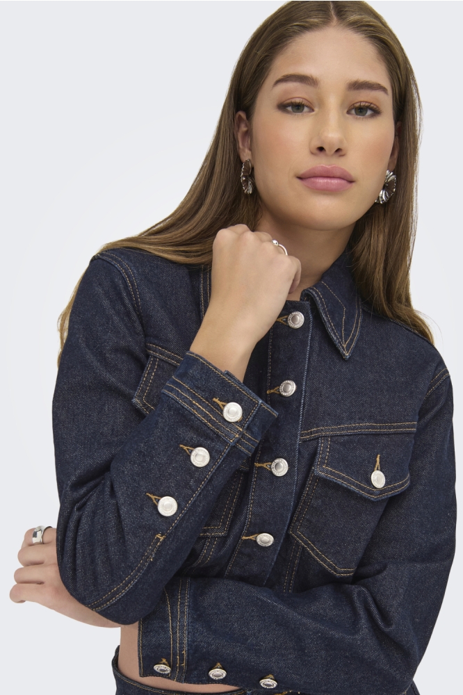 Only blauwe dames jas | Close up